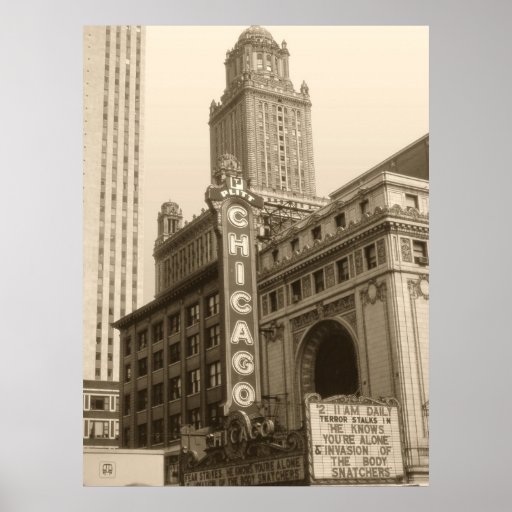 Vieil art de photo de Chicago - photographie vinta Posters