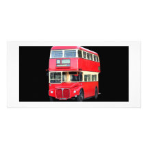 Vieil autobus rouge de Londres du vers 1950 Carte Avec Photo