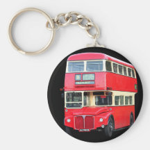 Vieil autobus rouge de Londres du vers 1950 Porte-clefs