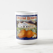 Vieil étiquette orange de caisse tasse à café