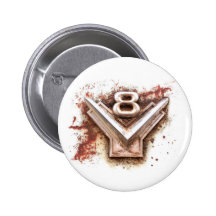 Vieil insigne rouillé de v8