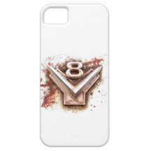 Vieil insigne rouillé de V8 de chrome d'une voitur Coque iPhone 5 Case-Mate