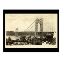 Vieille carte postale, pont de George Washington, 