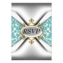 Vieille célébration turquoise RSVP de fête d'anniv Carton D'invitation