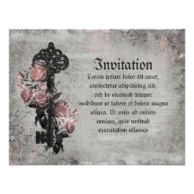 Vieille clé et roses cartons d'invitation