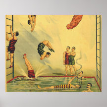 Vieille école de plongée SUPÉRIEURE Affiches