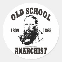 Vieille école -- Pierre-Joseph Proudhon Autocollant Rond