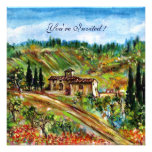 VIEILLE FERME EN TOSCANE, blanc de vert jaune Invitation