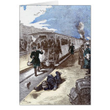 Vieille illustration de Léon Bennet de machine à v Cartes De Vœux