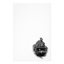 Vieille locomotive à vapeur papier à lettre