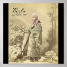 Vieille photo de geisha circa l'hiver 1885 posters