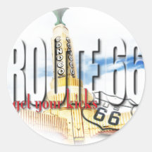 Vieille station service de Conoco, le Texas - itin Adhésif Rond
