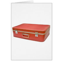 Vieille valise rouge carte