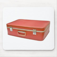 Vieille valise rouge tapis de souris