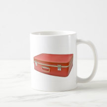 Vieille valise rouge tasse