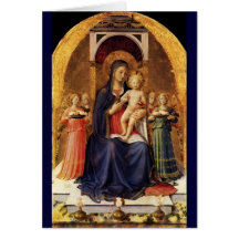 VIERGE AVEC l'ENFANT ET les ANGES, saphir bleu Cartes