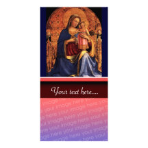VIERGE AVEC L'ENFANT ET LES SAINTS 2 CARTES DE VŒUX AVEC PHOTO