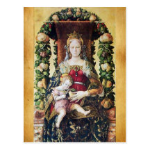 VIERGE AVEC l'ENFANT, parchemin Carte Postale