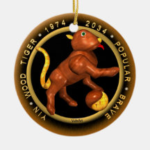 Vierge d'astrologie de tigre en bois 2034 de Valxa Décorations De Noël
