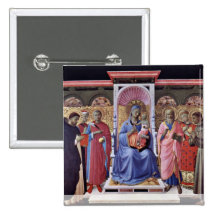 Vierge et enfant couronnés avec des saints badges avec agrafe