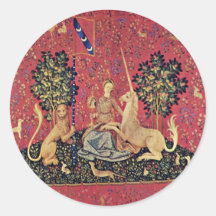 Vierge et la licorne (vanité) adhésifs ronds