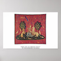 Vierge et la licorne (vanité) poster