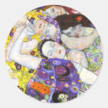 Vierge, Gustav Klimt Adhésif Rond