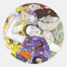 Vierge, Gustav Klimt Adhésif Rond