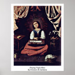 Vierge Marie de prière par Francisco De Zurbaran Affiches