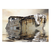 Vieux bateau frais modèle de carte de visite
