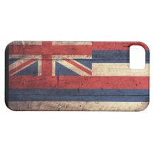 Vieux cas en bois de l'iPhone 5 de drapeau d'Hawaï Étui iPhone 5