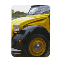 Vieux cv noir et jaune de Citroen 2CV 2, Magnet