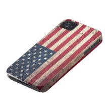 Vieux drapeau américain en bois coques Case-Mate iPhone 4