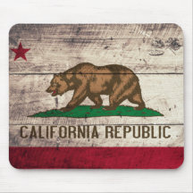 Vieux drapeau en bois de la Californie Tapis De Souris