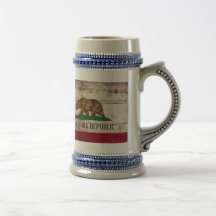 Vieux drapeau en bois de la Californie Tasse