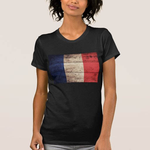 Vieux drapeau en bois de la France T-shirts