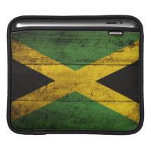 Vieux drapeau en bois de la Jamaïque Housses iPad