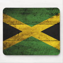 Vieux drapeau en bois de la Jamaïque Tapis De Souris