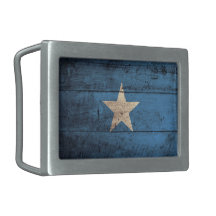 Vieux drapeau en bois de la Somalie Boucle De Ceinture Rectangulaire