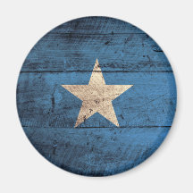 Vieux drapeau en bois de la Somalie Magnets Pour Réfrigérateur