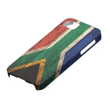 Vieux drapeau en bois de l'Afrique du Sud Coques Case-Mate iPhone 5