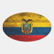 Vieux drapeau en bois de l'Equateur Adhésif
