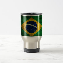 Vieux drapeau en bois du Brésil Tasse