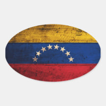 Vieux drapeau en bois du Venezuela Adhésifs