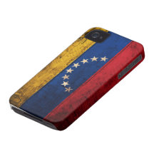 Vieux drapeau en bois du Venezuela Étuis iPhone 4