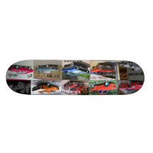 Vieux et nouveau plateaux de skateboards customisés
