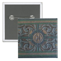 Vieux journal en cuir usiné badges