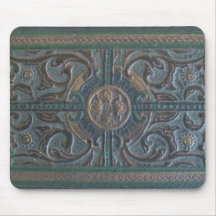 Vieux journal en cuir usiné tapis de souris