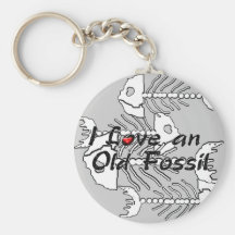 Vieux Keychain fossile Porte-clefs