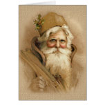 Vieux Monde Père Noël 2 Carte De Vœux